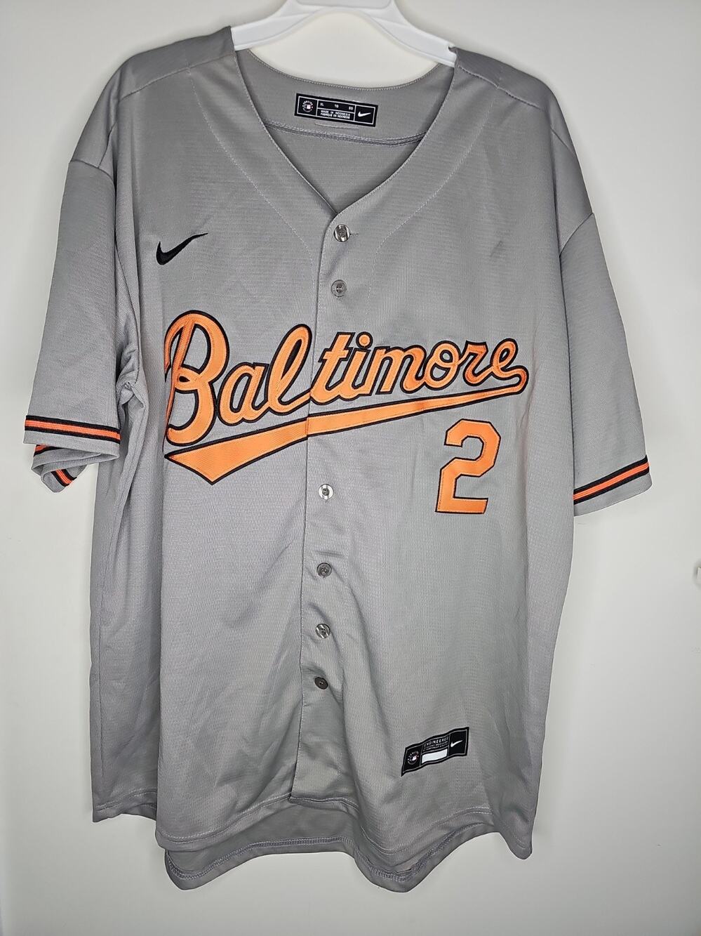 Nike Baltimore Orioles Gunnar Henderson #2 MLB Baseball Jersey Size XL Gray